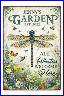 Personalized Vintage Garden Retro Metal Sign Old Fashioned Wall Decor Gift