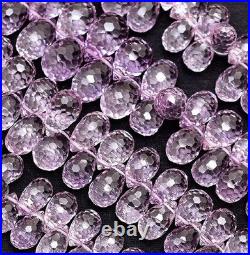 Pink Amethyst Beads, Concave Cut Teardrop, Rare AAA+ Gift, 8x11-9x15mm 8 Inch