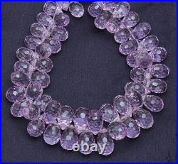 Pink Amethyst Beads, Concave Cut Teardrop, Rare AAA+ Gift, 8x11-9x15mm 8 Inch