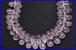 Pink Amethyst Beads, Concave Cut Teardrop, Rare AAA+ Gift, 8x11-9x15mm 8 Inch