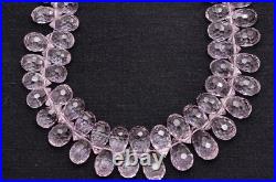 Pink Amethyst Beads, Concave Cut Teardrop, Rare AAA+ Gift, 8x11-9x15mm 8 Inch