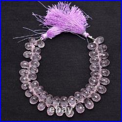 Pink Amethyst Beads, Concave Cut Teardrop, Rare AAA+ Gift, 8x11-9x15mm 8 Inch