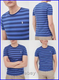 Polo Ralph Lauren 90s Stripes Retro Tee T-Shirt Shirt Custom Fit Pure Cotton L