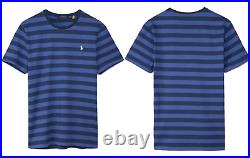 Polo Ralph Lauren 90s Stripes Retro Tee T-Shirt Shirt Custom Fit Pure Cotton L