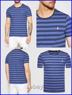 Polo Ralph Lauren 90s Stripes Retro Tee T-Shirt Shirt Custom Fit Pure Cotton L