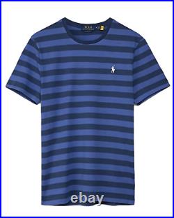 Polo Ralph Lauren 90s Stripes Retro Tee T-Shirt Shirt Custom Fit Pure Cotton L