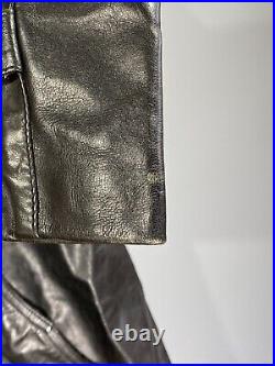 Polo Ralph Lauren Mens Old Money Style Vintage Black Leather Jacket Size L