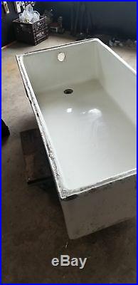 Porcelain bath tub alcove style vintage salvaged from old 1950's home