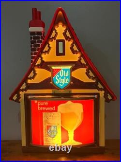 RARE 1960's VTG Heileman's OLD STYLE Beer Chalet MOTION Bar Light Sign! MINTY