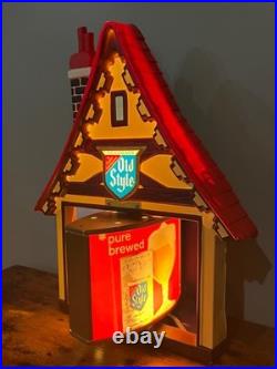 RARE 1960's VTG Heileman's OLD STYLE Beer Chalet MOTION Bar Light Sign! MINTY