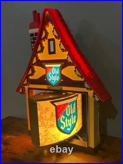 RARE 1960's VTG Heileman's OLD STYLE Beer Chalet MOTION Bar Light Sign! MINTY