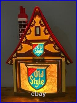 RARE 1960's VTG Heileman's OLD STYLE Beer Chalet MOTION Bar Light Sign! MINTY