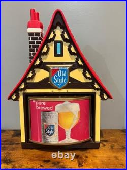 RARE 1960's VTG Heileman's OLD STYLE Beer Chalet MOTION Bar Light Sign! MINTY