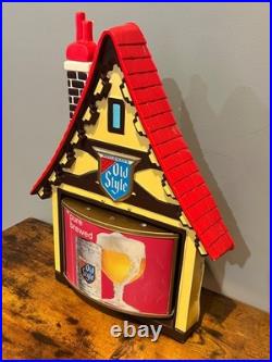 RARE 1960's VTG Heileman's OLD STYLE Beer Chalet MOTION Bar Light Sign! MINTY