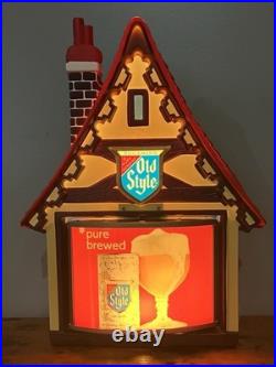 RARE 1960's VTG Heileman's OLD STYLE Beer Chalet MOTION Bar Light Sign! MINTY
