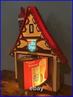 RARE 1960's VTG Heileman's OLD STYLE Beer Chalet MOTION Bar Light Sign! MINTY