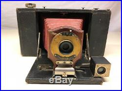 RARE Antique Old Vtg TBI Brownie Eastman Kodak Red Bello Style Folding Camera