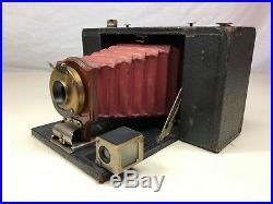 RARE Antique Old Vtg TBI Brownie Eastman Kodak Red Bello Style Folding Camera