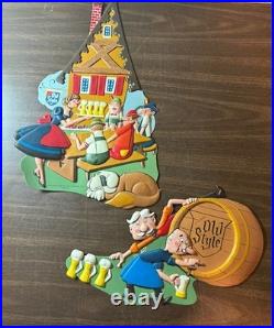 RARE Lot Of 2 Vintage Heileman's Old Style Die Cut Beer Signs