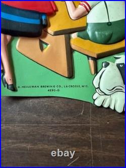RARE Lot Of 2 Vintage Heileman's Old Style Die Cut Beer Signs