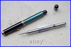 RARE Old Style 1980's Vintage PELIKAN R400 Green Striate Rollerball MINT RARE Old Style 1980's Vintage PELIKAN R400 Green Striate Rollerball MINT