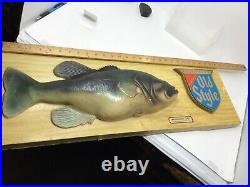 RARE Vintage Heilemans Largemouth Bass Old Style Beer Sign 29 long