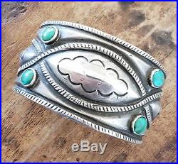 RARE Vintage JOCK FAVOUR Old Style Turquoise Ingot Silver Bracelet