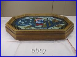 RARE Vintage Old Style COLD BEER Faux Stained Glass Bar Lighted Sign Heilleman's RARE Vintage Old Style COLD BEER Faux Stained Glass Bar Lighted Sign Heilleman's