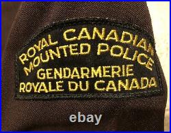 RCMP Vintage 1974 Brown Serge Jacket Old Style Patches Canadian Police