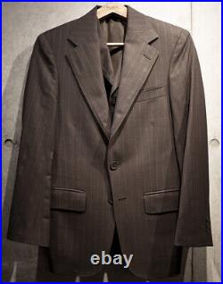 RRL ITALY OLD STYLE BROWN STRIPE 3 Piece Suit 36S First Class Technician Craft