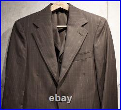 RRL ITALY OLD STYLE BROWN STRIPE 3 Piece Suit 36S First Class Technician Craft