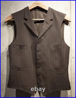 RRL ITALY OLD STYLE BROWN STRIPE 3 Piece Suit 36S First Class Technician Craft