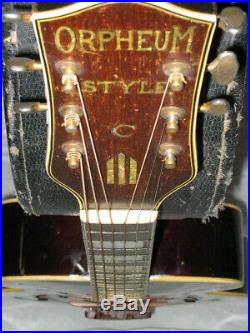 Rare 90 yr old Orpheum Imperator Style C Carved Vintage Archtop Guitar