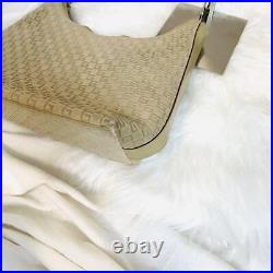 Rare Gucci GG Pattern One Shoulder Bag Beige Vintage Old Style