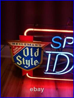 Rare Heilemans 30 Old Style Dry Beer Neon Light Sign Vintage Bar Advertising