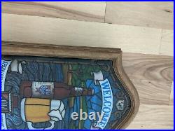 Rare Heilemans Old Style Beer Draft Lighted Sign Faux Stained Glass Vintage