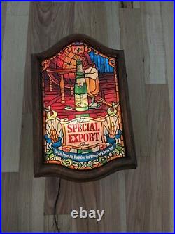 Rare Heilemans Special Export Beer Sign Faux Stained Glass Vintage Old Style