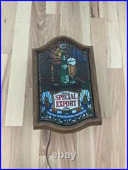Rare Heilemans Special Export Beer Sign Faux Stained Glass Vintage Old Style