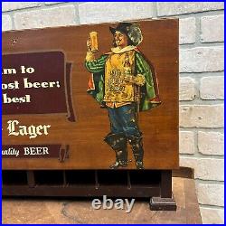 Rare Vintage 1950's Old Style Lager Beer Cigarette Case Back Bar Display Sign