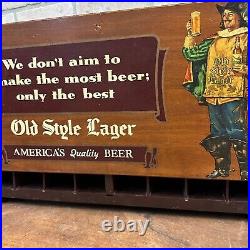 Rare Vintage 1950's Old Style Lager Beer Cigarette Case Back Bar Display Sign