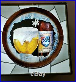 Rare! Vintage House Of Heileman Old Style Beer 3 Barrel Light Bar Sign Display