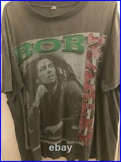 Rare Vintage Rap Style Shirt Bob Marley Really Old Faded Size Tag No Dry Rot