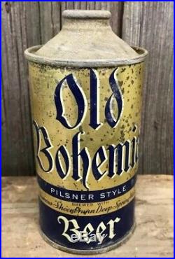 Rare Vtg Original OLD BOHEMIA Pilsner Style Cone Top Beer Can OHIO Excellent