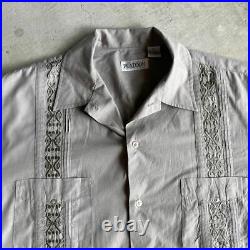 Rare Xl Cuban Shirt Platoon Vintage Old Clothes Embroidery Open Collar Aloha