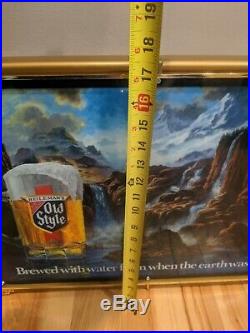 Read Description Vintage Heilemans Old Style Beer Waterfall Motion Lighted Sign