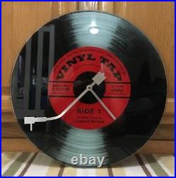 Record Player Glass Clock Vinyl Microphone Fender Guitar Pick Amp Vintage Style