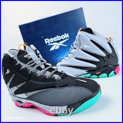 Reebok Blast Alamo Men US 13 Black Gray Blue Green Retro Basketball Street Heat