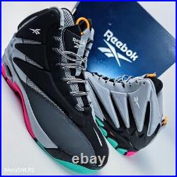 Reebok Blast Alamo Men US 13 Black Gray Blue Green Retro Basketball Street Heat