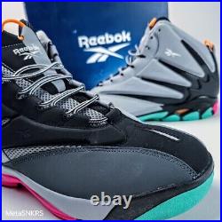 Reebok Blast Alamo Men US 13 Black Gray Blue Green Retro Basketball Street Heat