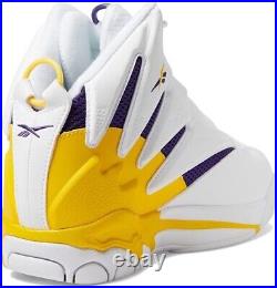 Reebok Blast Lakers Mens US 13 White Purple Yellow Retro Basketball Sport Style